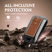 Load image into Gallery viewer, Zinc Alloy Metal Soft Silicon Key Case for  Maruti Suzuki Grand Vitara | Fronx | New Brezza | XL 6 | Ignis | Baleno | New Ertiga | Ignis | New Swift | New Dezire 3 Button Smart Key - TAN COLOR