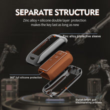 Load image into Gallery viewer, Zinc Alloy Metal Soft Silicon Key Case for  Maruti Suzuki Grand Vitara | Fronx | New Brezza | XL 6 | Ignis | Baleno | New Ertiga | Ignis | New Swift | New Dezire 3 Button Smart Key - TAN COLOR