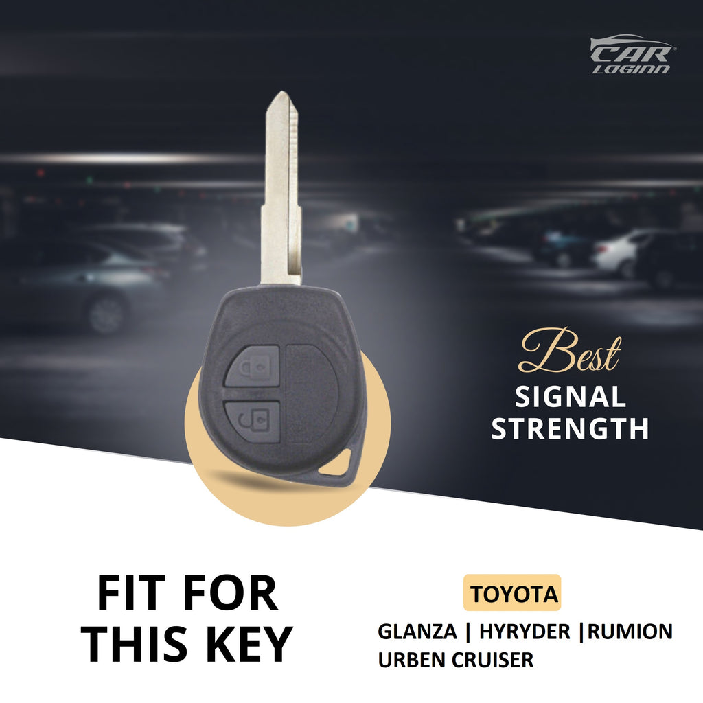 TPU Car Key Cover Fit for Toyota Rumion | Hyryder | Urben Cruiser | Glanza 2 Button Flip Key