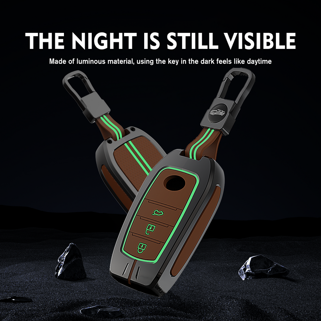 Zinc Alloy Metal Soft Silicon Key Case for Toyota Innova Hycross | Invicto | Fortuner | Innova Crysta Smart Key (3 Button Smart Key) - TAN COLOR