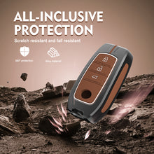 Load image into Gallery viewer, Zinc Alloy Metal Soft Silicon Key Case for Toyota Innova Hycross | Invicto | Fortuner | Innova Crysta Smart Key (3 Button Smart Key) - TAN COLOR