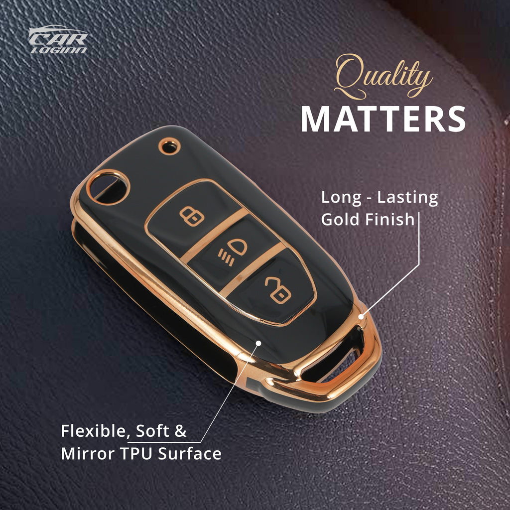 TPU Car Key Cover Fit for Tata Punch | Harrier | Tigor | Bolt| Nexon | Hexa | Zest | Tiago Flip Key