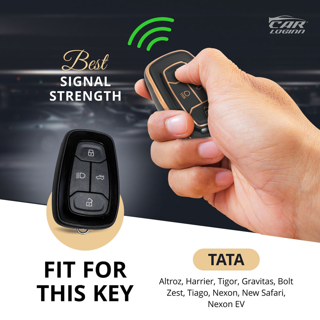 TPU Car Key Cover Fit for Tata Altroz | Punch | Harrier | New Safari | Bolt | Tiago | Tigor | Gravitas | Nexon Smart Key