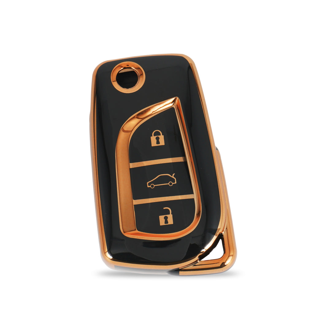 TPU Car Key Cover Fit for Toyota Innova Crysta | Corolla Altis Flip Key