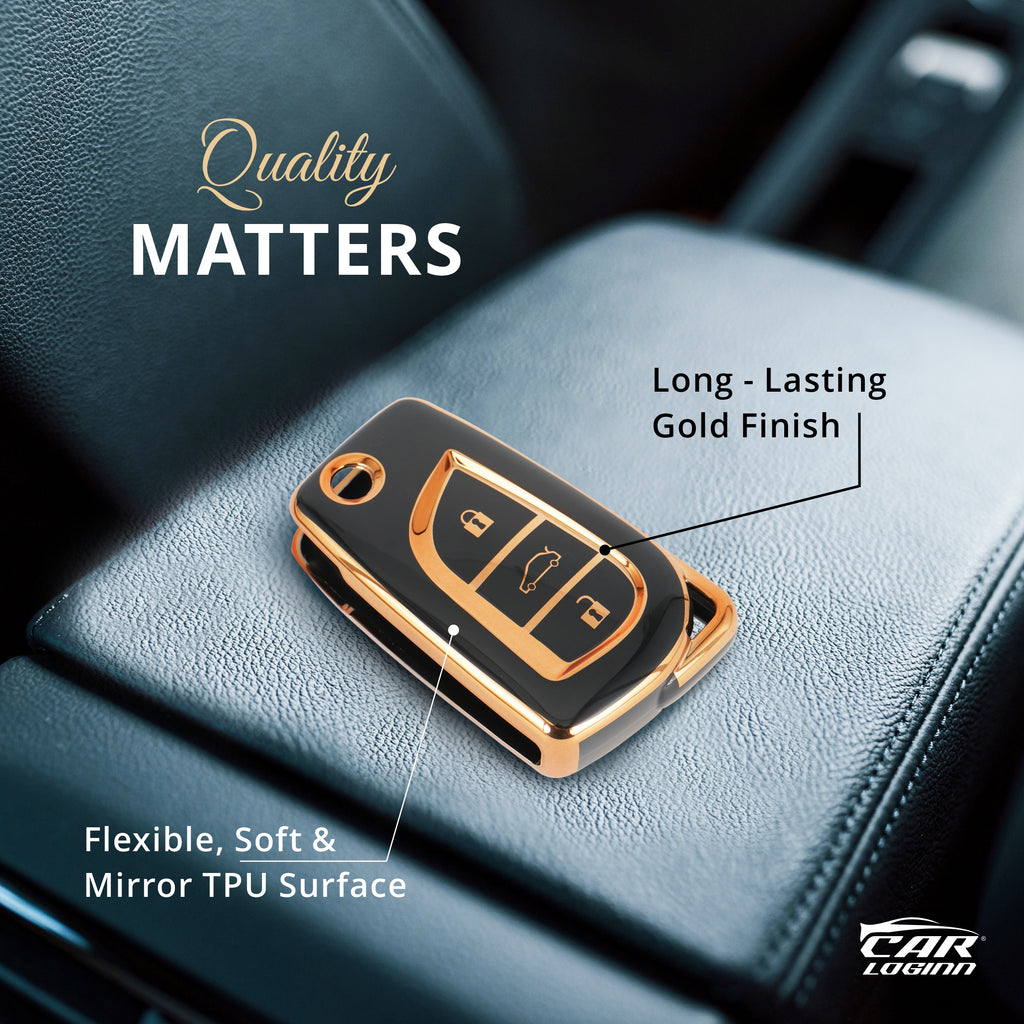 TPU Car Key Cover Fit for Toyota Innova Crysta | Corolla Altis Flip Key