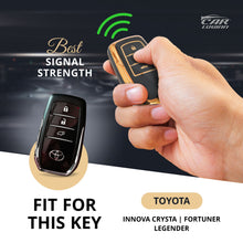 Load image into Gallery viewer, TPU Car Key Cover Fit for Toyota Fortuner | Legender | Innova Hycross | Innova Crysta Smart Key (3 Button)