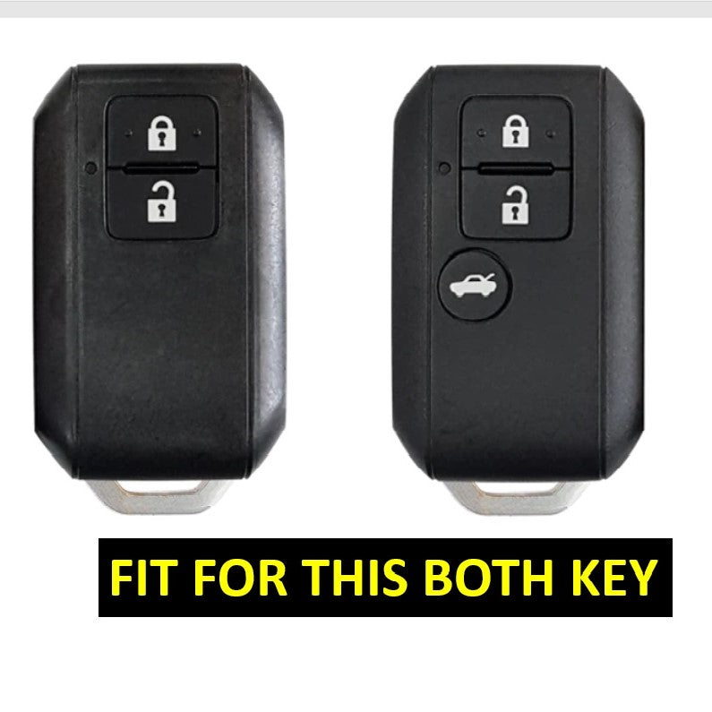 Metal Alloy Leather Key case for New Maruti Suzuki Grand Vitara | Fronx | New Brezza | XL 6 | Ignis | Baleno | New Ertiga | Ignis | New Swift | New Dezire 3 Button Smart Key (TAN)