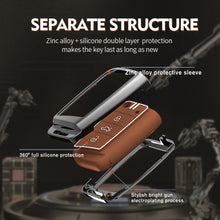 Load image into Gallery viewer, Zinc Alloy Metal Soft Silicon Key Case for Skoda Kushaq | Skoda Kodiaq | Skoda Slavia | Octavia | Volkswagen Tiguan | Volkswagen Virtus | New Polo | New Vento 3 Button Flip Key