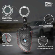 Load image into Gallery viewer, Carloginn PU-3D Leather Key Case for BMW 3 Button Smart Key