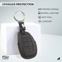 Load image into Gallery viewer, PU-3D Leather Key Case for Hyundai Xcent | Exter | Creta | Venue | I-20 | Aura | I-10 Grand | Tucson | Nios | Verna | Elentra (3 Button Smart Key/ PUSH START KEY)