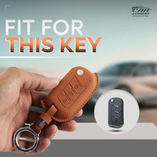 Load image into Gallery viewer, Carloginn PU-3D Leather Key Case for Mahindra 3 Button Key