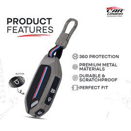 Kia Syros Luxury Premium Metal Silicon Car KeyCover ( 4 Button )