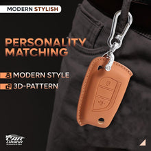 Load image into Gallery viewer, Carloginn PU-3D Leather Key Case for Toyota Innova Crysta | Corolla Altis Flip Key