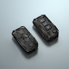 Premium Metal Black Transformer Series Soft Silicon Key Cover for Skoda/VW 3 Button Flip Key