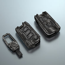 Load image into Gallery viewer, Premium Metal Black Transformer Series Soft Silicon Key Cover for Skoda/VW 3 Button FlipKey