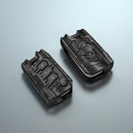 Premium Metal Black Transformer Series Soft Silicon Key Cover for Skoda/VW 3 Button FlipKey