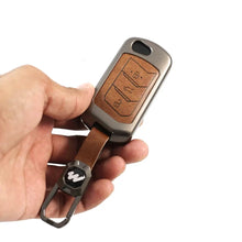 Load image into Gallery viewer, Metal Leather Key case for Mahindra Thar | ScorpioN | XUV 700 | XUV 300 | 3XO | Scorpio | New Bolero - 3 Button