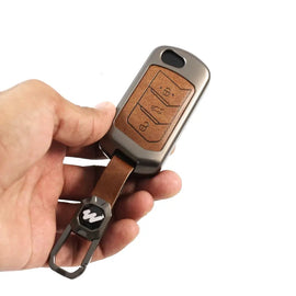 Metal Leather Key case for Mahindra Thar | ScorpioN | XUV 700 | XUV 300 | 3XO | Scorpio | New Bolero - 3 Button