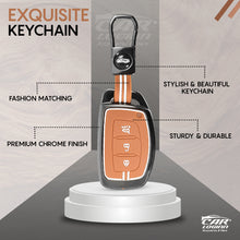Load image into Gallery viewer, Metal Zinc Soft Silicon Key Case for Hyundai Xcent | Exter | Creta | Venue | i20 | Aura | i10 Grand | Nios (3 Button Smart Key)