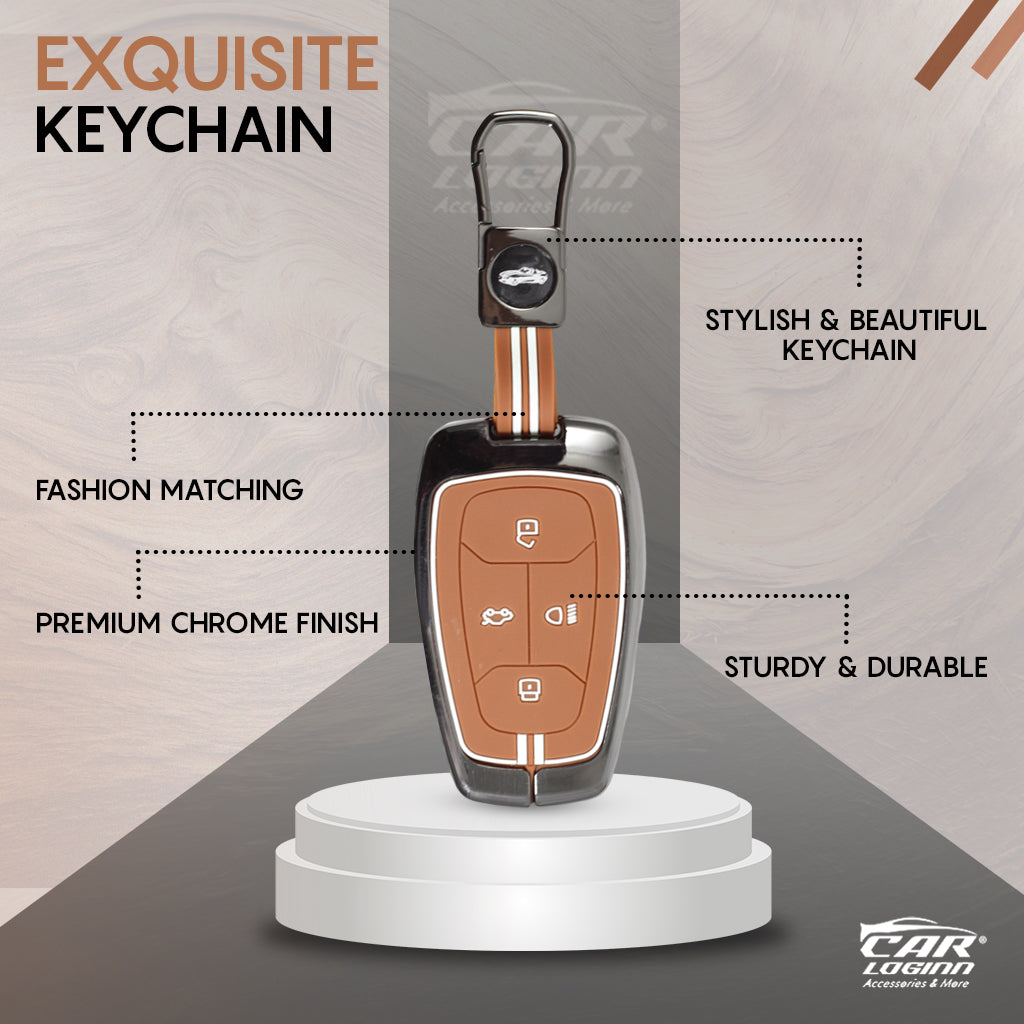 Metal Zinc Soft Silicon Key Case for Tata Altroz | Altroz EV | Punch | Punch EV | Tiago | Bolt | Harrier | Tigor | Nexon | Nexon EV| New Safari
