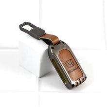 Load image into Gallery viewer, Metal Leather Key case for Honda Elevate | Amaze | Jazz | Honda City | BR-V| CR-V | WR-V | Civic - (3 Button)