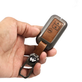 Metal Leather Key case for Maruti Suzuki Victoris | Grand Vitara | New Brezza | XL 6 | Ertiga | Dezire - (3 Button)