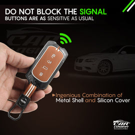 Metal Zinc Soft Silicon Key Case for Tata Curvv | Curvv EV | Sierra | New Safari | Harrier - (4 Button)
