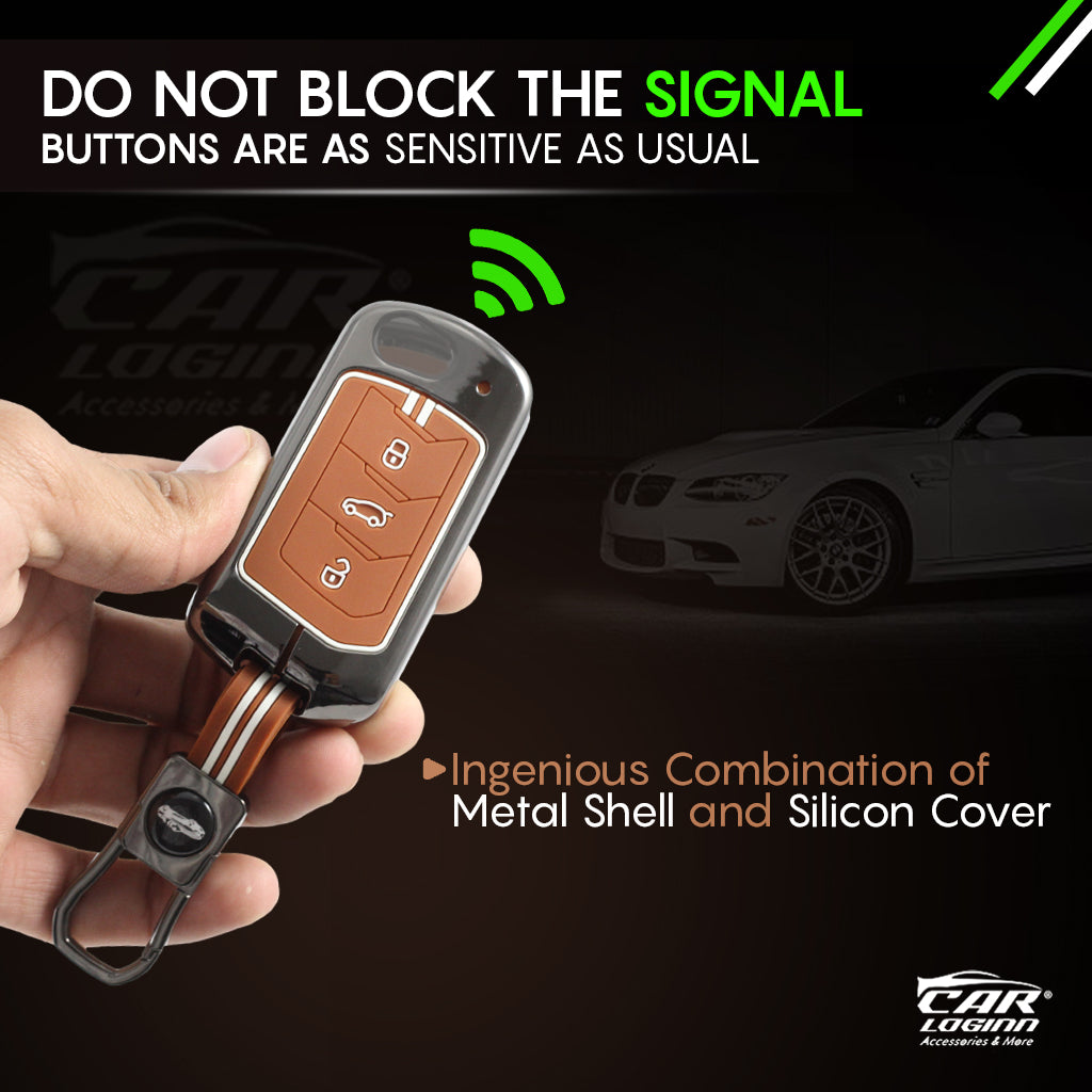 Metal Zinc Soft Silicon Key Case for Mahindra XUV 300| 3XO | ScorpioN | XUV 700 | Thar | Roxx | Scorpio | New Bolero (3 Button)