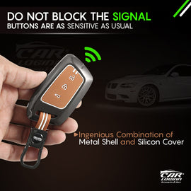 Metal Zinc Soft Silicon Key Case for MG Hector Smart Key (3 Button)