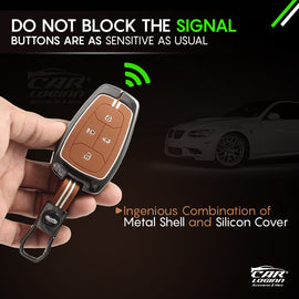 Metal Zinc Soft Silicon Key Case for Tata Altroz | Altroz EV | Punch | Punch EV | Tiago | Bolt | Harrier | Tigor | Nexon | Nexon EV| New Safari
