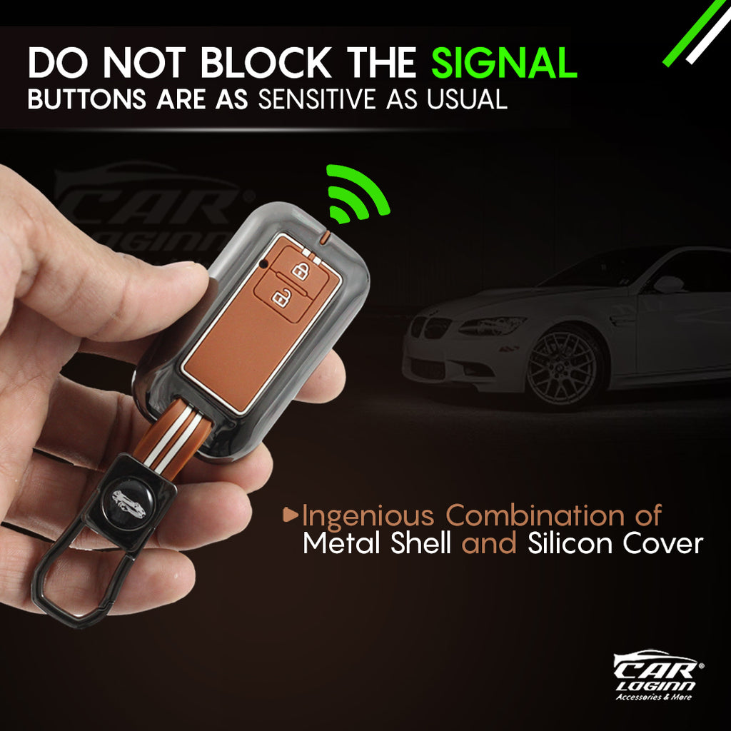 Metal Zinc Soft Silicon Key Case for Maruti Suzuki Victories | Grand Vitara | New Brezza | XL 6 | New Ertiga - (2 Button)