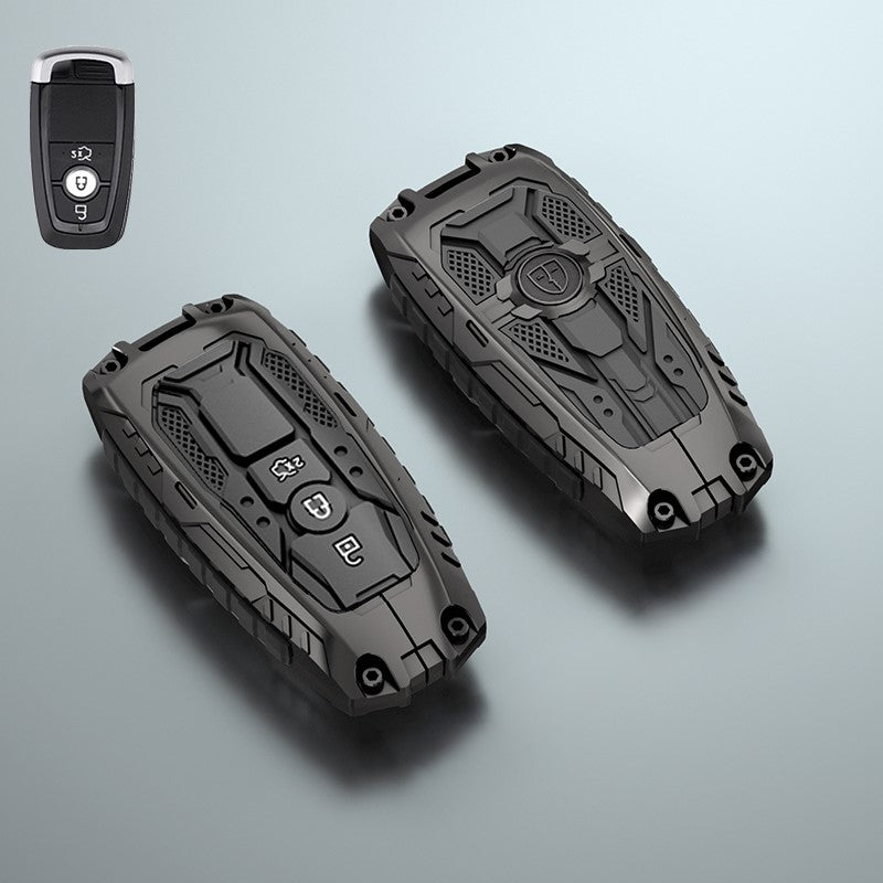 Premium Metal Black Transformer Series Soft Silicon Key Cover for FORD 3 Button Smart Key