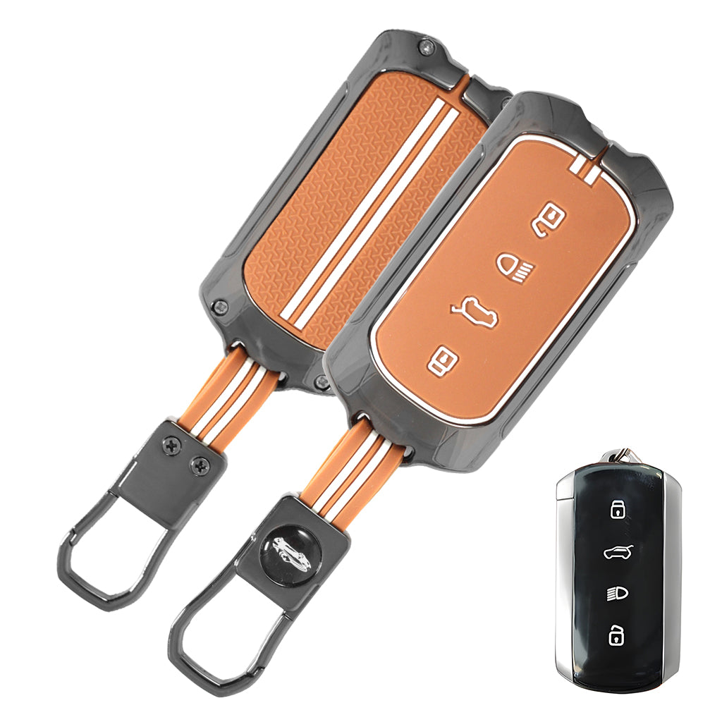 Metal Zinc Soft Silicon Key Case for Tata Curvv | Curvv EV | Sierra | New Safari | Harrier - (4 Button)
