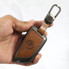 Metal Leather Key case for BMW GT-Series | X-Series | M-Series | 3-Series | 5-Series | 7-Series (4 Button)