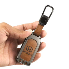 Load image into Gallery viewer, Metal Leather Key case for Honda Elevate | Amaze | Jazz | Honda City | BR-V| CR-V | WR-V | Civic - (3 Button)