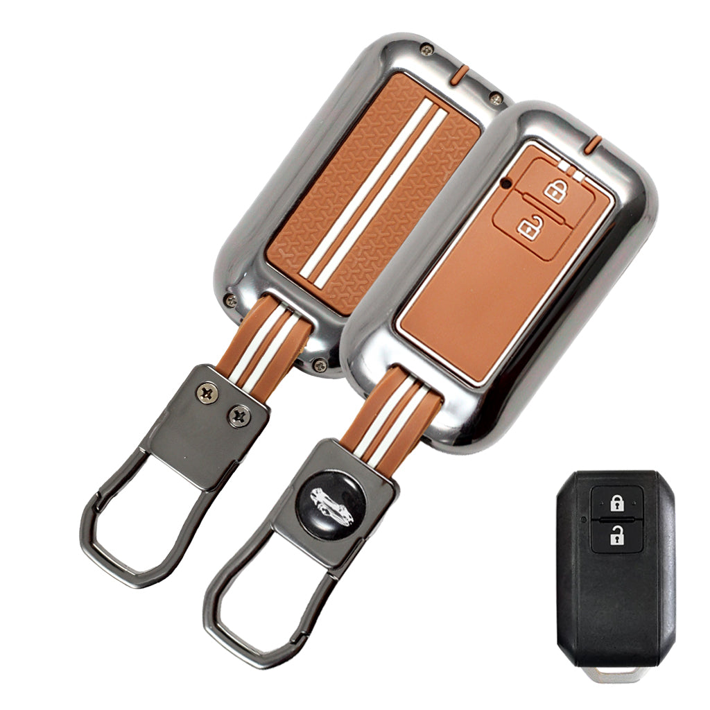 Metal Zinc Soft Silicon Key Case for Maruti Suzuki Victories | Grand Vitara | New Brezza | XL 6 | New Ertiga - (2 Button)