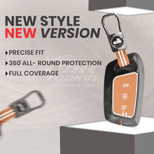 Load image into Gallery viewer, Metal Zinc Soft Silicon Key Case for MG Hector Smart Key (3 Button)