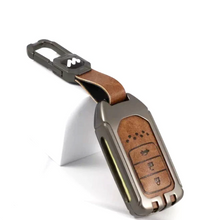 Load image into Gallery viewer, Metal Leather Key case for Honda Elevate | Amaze | Jazz | Honda City | BR-V| CR-V | WR-V | Civic - (3 Button)