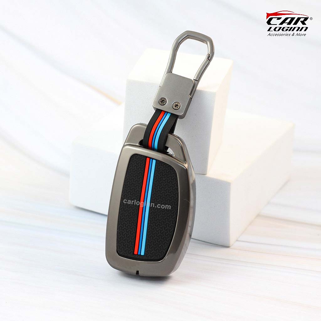 Metal Silicon Car Key Case for Hyundai 4 Button Smart Key