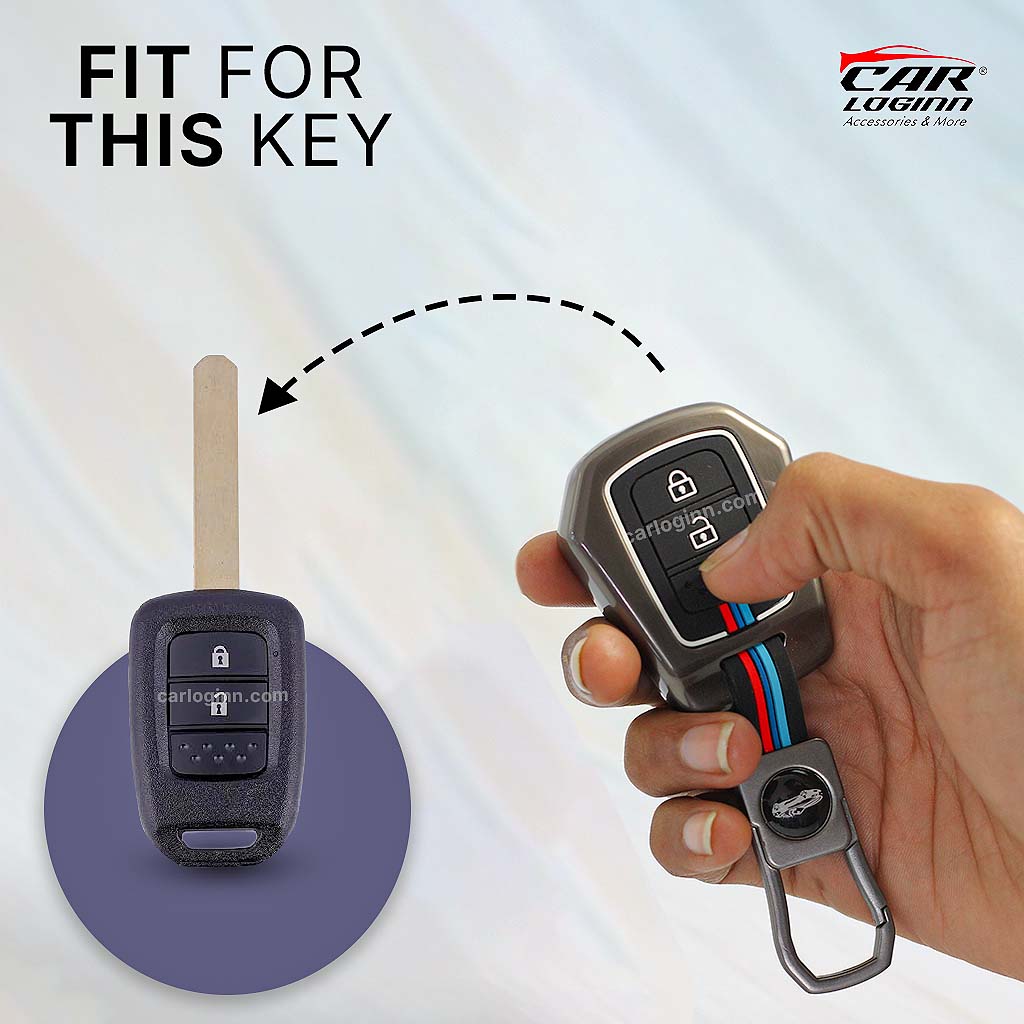 Metal Silicon Key Case Fit for Honda WR-V | City | Jazz | Amaze 2014+ Models