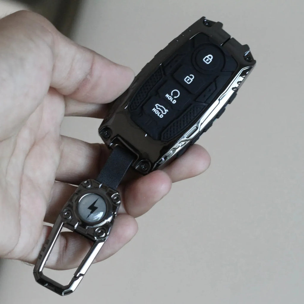 Premium Metal Black Transformer Series Soft Silicon Key Cover for KIA Carens | Carnival | Seltos | Sonet Smart Key