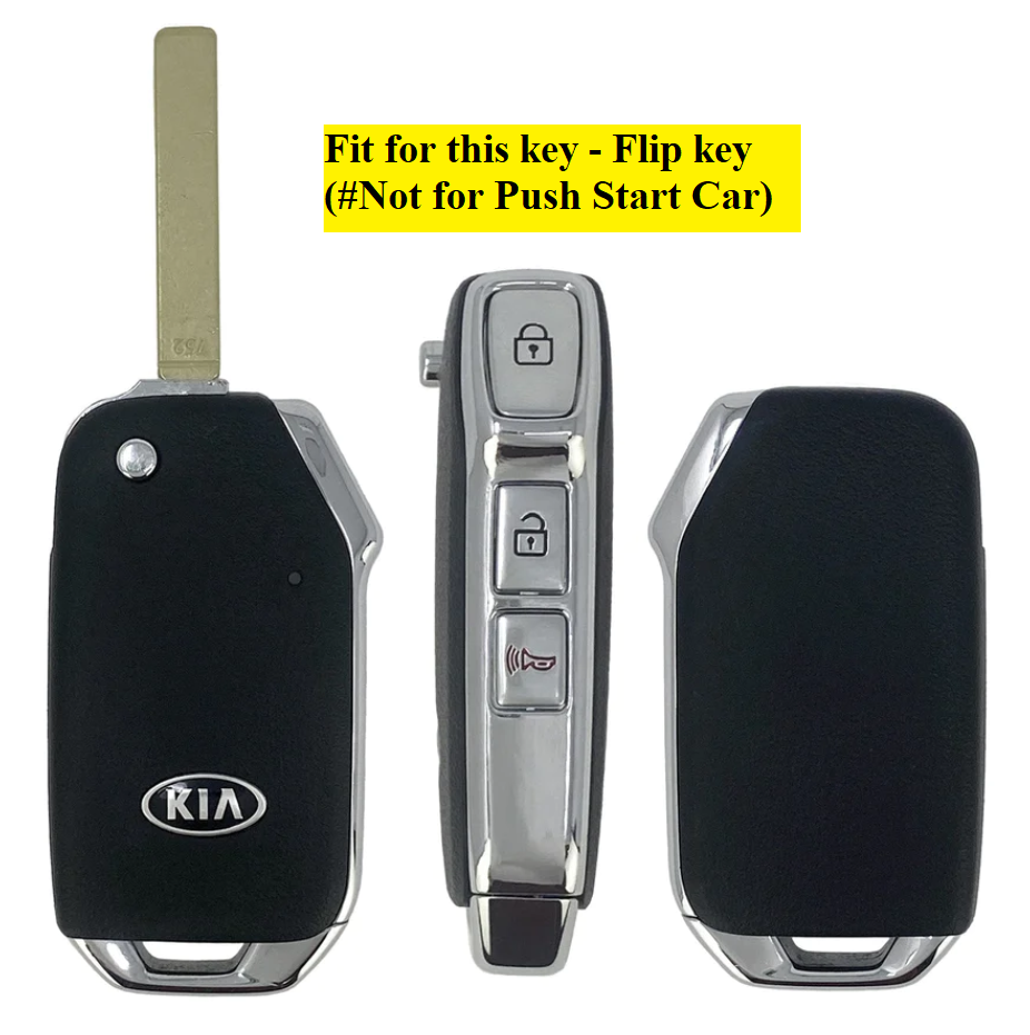 TPU Car Key Cover Fit for New Kia Seltos 2023 Facelift 3 Button Flip Key