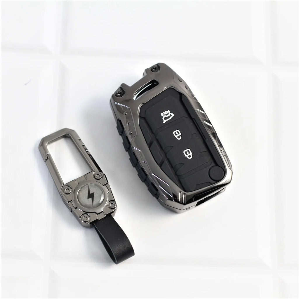 Carloginn Premium Metal Black Transformer Series Soft Silicon Key Cover for Hyundai 3 Button Flipkey