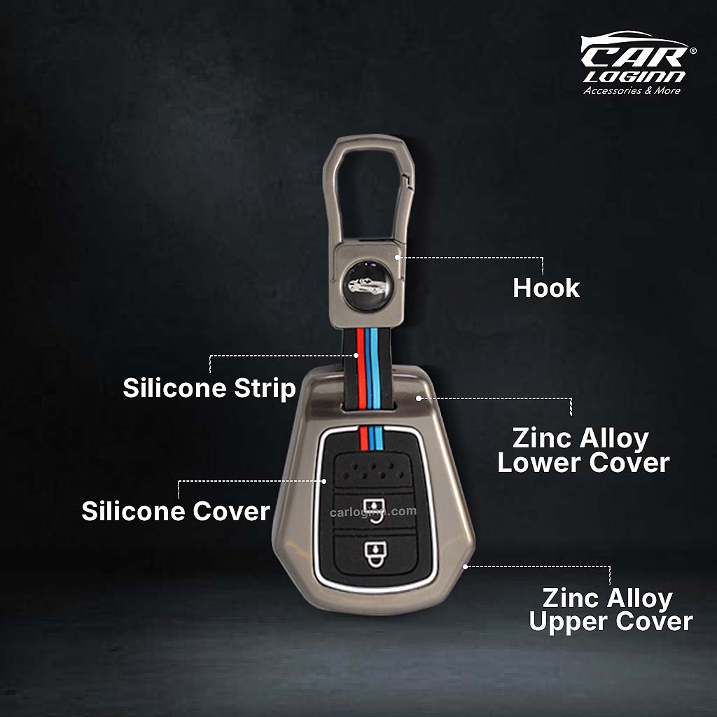 Metal Silicon Key Case Fit for Honda WR-V | City | Jazz | Amaze 2014+ Models