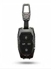 Load image into Gallery viewer, Premium Metal Black Transformer Series Soft Silicon Key Cover for Tata 4 Button Smart Key