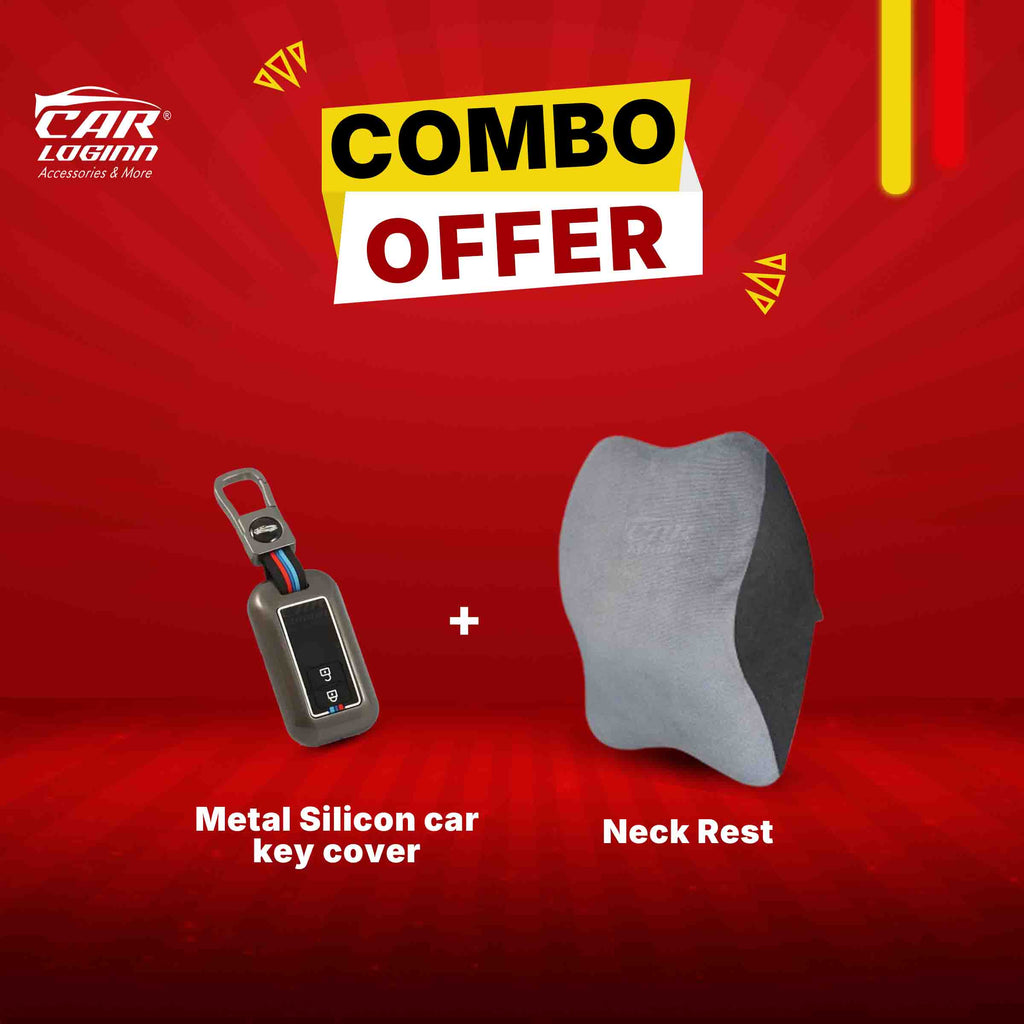 Metal Silicon Car Keycover for Maruti Suzuki 2 Button Smart Key