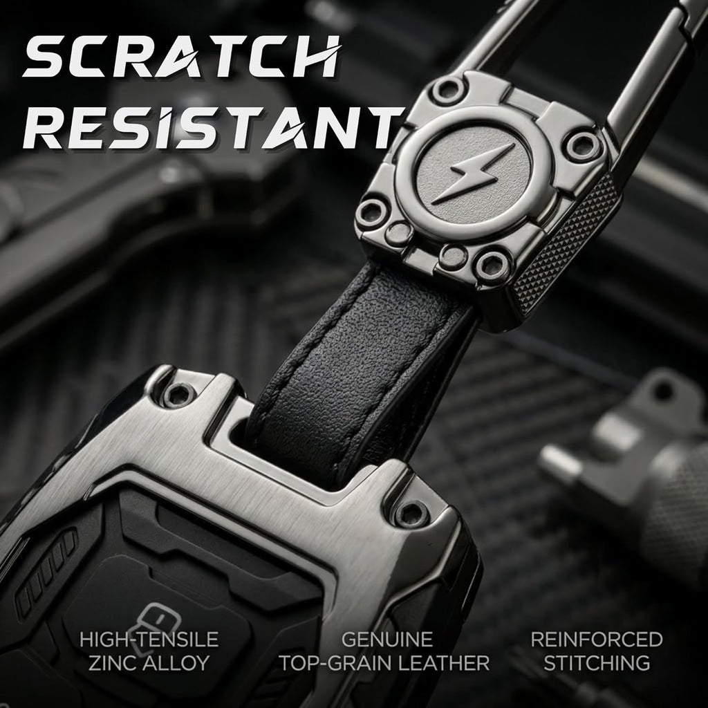 Premium Metal Black Transformer Series Soft Silicon Key Cover for Tata 4 Button Smart Key