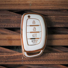 Load image into Gallery viewer, TPU Car Key Cover Fit for Hyundai New i20 | New Creta SX | New Venue SX | Elantra 4 Button Smart Key