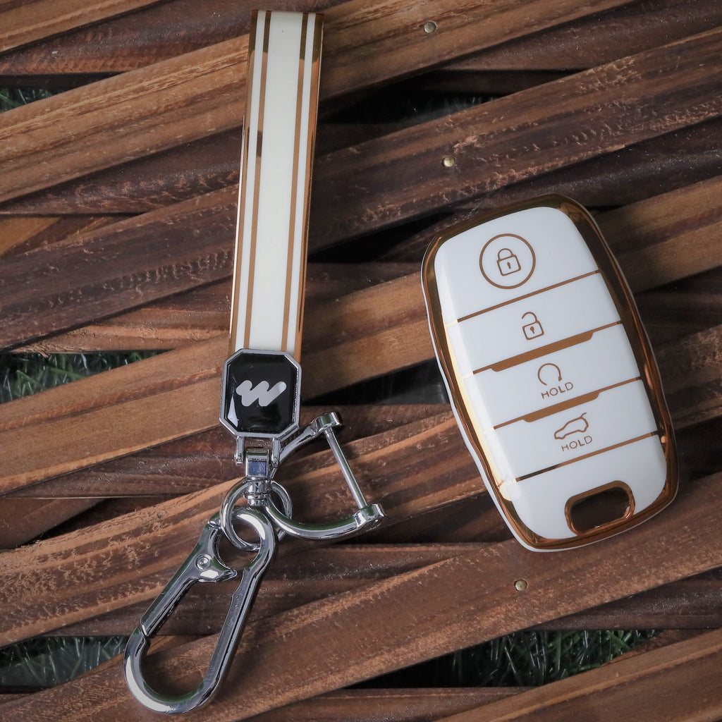 TPU Car Key Cover Fit for KIA Carens | Carnival | Seltos | Sonet Smart Key