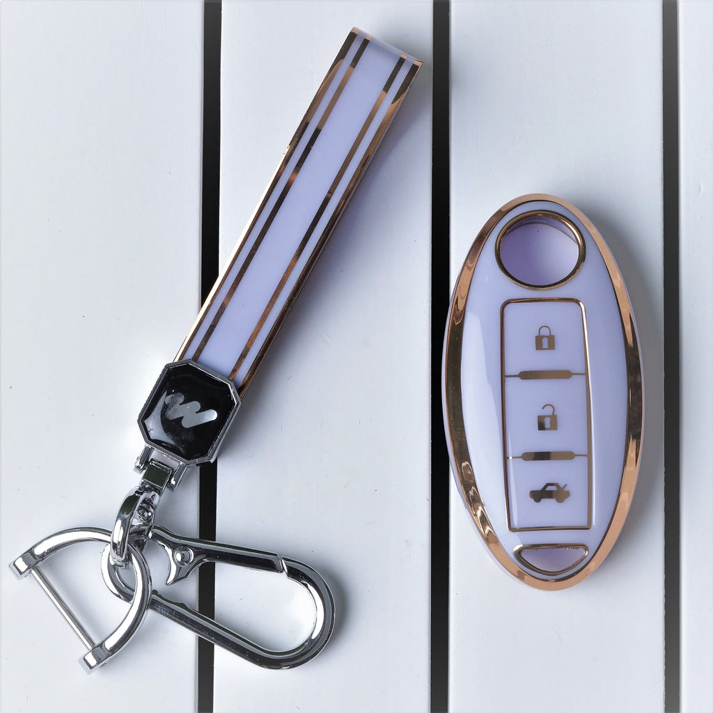 TPU Car Key Cover Fit for Nissan Sunny | Terrano | Magnite Smart Key